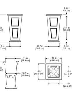 Fairfield Self-Watering Tall Patio Planters, 28” -Gardener's Supply Sales 39342 15V tif