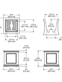 Fairfield Self-Watering Square Planter, 20” X 20” 15 Fairfield Self-Watering Square Planter, 20” X 20” -Gardener's Supply Sales 39618 16V tif
