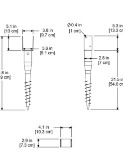 No-Dig Ground Screw For Mailpost -Gardener's Supply Sales 8587086 02V tif