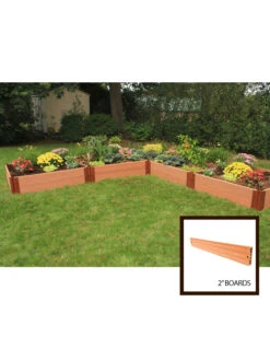 Classic Sienna Raised Garden Bed "L" Shaped With 2" Boards -Gardener's Supply Sales 8588255 01v sienna composite raised garden bed 2 inch l shaped