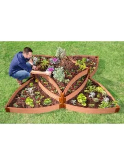 Classic Sienna Raised Garden Bed Versailles Sunburst With 1" Boards -Gardener's Supply Sales 8589503 01v