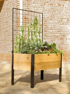 Elevated Planter Box And Space-Maker Pivoting Trellis Set, 2' X 4' -Gardener's Supply Sales 8590247 550 tif 1