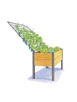Elevated Planter Box And Space-Maker Pivoting Trellis Set, 2' X 4' -Gardener's Supply Sales 8590247 SMTrellis 4ft tif 1