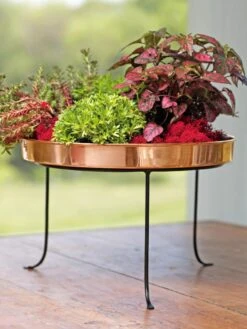 Large Round Copper Plant Tray, 14" -Gardener's Supply Sales 8593567 4636 tif