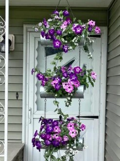 Galvanized Hanging Triple Planter -Gardener's Supply Sales 8595213 02CUST tif