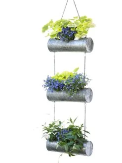 Galvanized Hanging Triple Planter -Gardener's Supply Sales 8595213 6967 tif