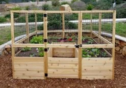 Garden In A Box Cedar Raised Bed With Deer Fence, 8' X 8' -Gardener's Supply Sales 8595875 03V tif