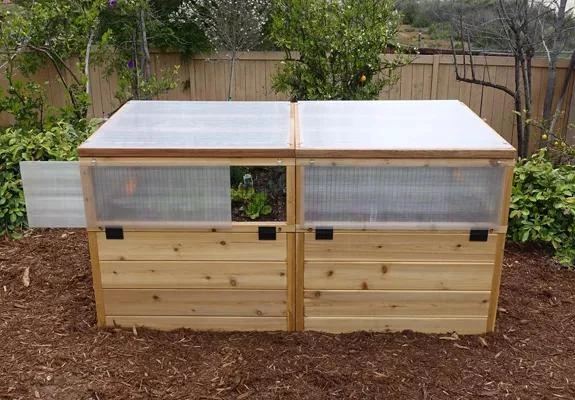 Garden In A Box Cedar Raised Bed With Greenhouse, 3' X 6' 1 Garden In A Box Cedar Raised Bed With Greenhouse, 3' X 6'