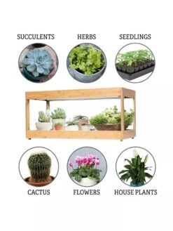 Low Bamboo LED Grow Light Garden -Gardener's Supply Sales 8597720 3