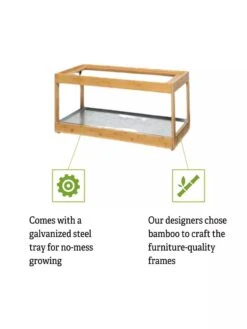 Low Bamboo LED Grow Light Garden -Gardener's Supply Sales 8597720 5