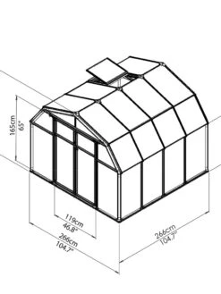 Canopia® By Palram Hobby Gardener Greenhouse, 8' -Gardener's Supply Sales 8599331 11V tif