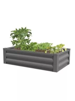 Powder-Coated Metal Raised Garden Bed, 24" X 48" 6 Powder-Coated Metal Raised Garden Bed, 24" X 48" -Gardener's Supply Sales 8599393 03 powder coated metal raised garden bed 24x50 gray