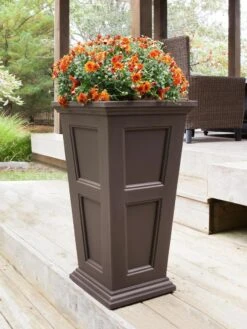 Fairfield Self-Watering Tall Patio Planters, 34” -Gardener's Supply Sales 8600109 03V tif