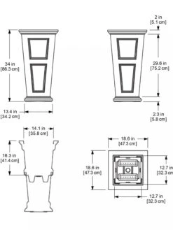 Fairfield Self-Watering Tall Patio Planters, 34” -Gardener's Supply Sales 8600109 11V tif