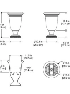Ellington Self-Watering Urn Planter, 24" 15 Ellington Self-Watering Urn Planter, 24" -Gardener's Supply Sales 8600110 11V tif