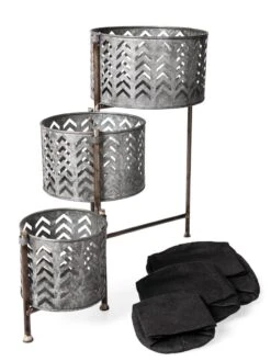 Galvanized Grow Bag Triple Planters With Stand -Gardener's Supply Sales 8609180 4817 tif