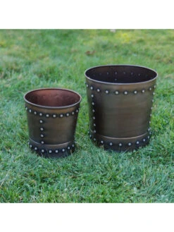 Riveted Planters, Set Of 2 -Gardener's Supply Sales 8610032 01v
