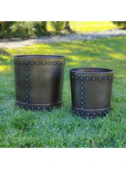 Riveted Planters, Set Of 2 -Gardener's Supply Sales 8610081 01v