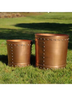Riveted Planters, Set Of 2 -Gardener's Supply Sales 8610081 03v