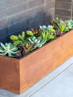 Veradek Metallic Series Corten Steel Window Box Planter, 36" -Gardener's Supply Sales 8611609 02V tif