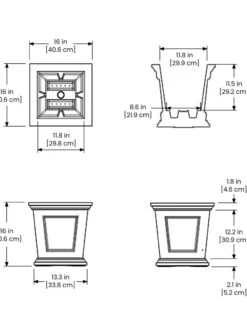 Fairfield Self-Watering Square Planter, 16” X 16” 21 Fairfield Self-Watering Square Planter, 16” X 16” -Gardener's Supply Sales 8611695 19V tif