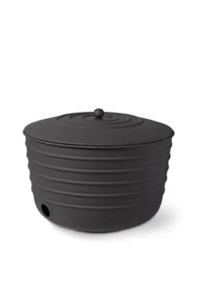 Matte Black Ribbed Hose Pot With Lid 6 Matte Black Ribbed Hose Pot With Lid -Gardener's Supply Sales 8611991 5867 tif
