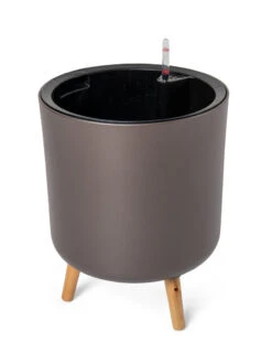 Ava Self-Watering Round Planter -Gardener's Supply Sales 8612692 298 ava self watering round planter coffee