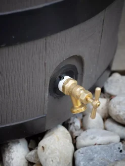 Round Rain Barrel With Planter, 35 Gallons -Gardener's Supply Sales 8612856BK 10V tif