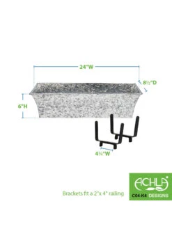 Achla Designs Handrail Flowerbox Bracket Kit For Rail 10 Achla Designs Handrail Flowerbox Bracket Kit For Rail -Gardener's Supply Sales 8612883 02v