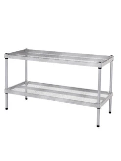 MeshWorks © Stacking Plant Shelves -Gardener's Supply Sales 8613018 13v meshworks stacking plant shelves silver