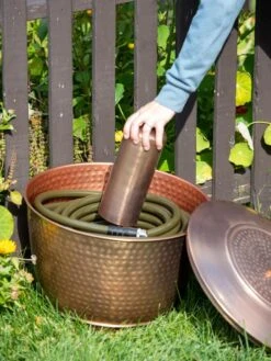 Hammered Copper Hose Pot With Lid 14 Hammered Copper Hose Pot With Lid -Gardener's Supply Sales 8613311 0019