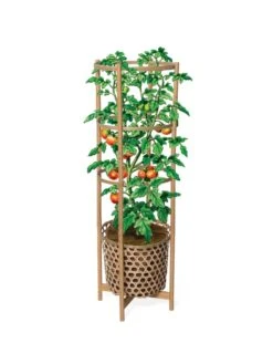 Elevated Bamboo Tomato Planter And Trellis -Gardener's Supply Sales 8613502 art flat