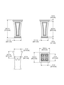Cambridge Tall Planter, 28" Height -Gardener's Supply Sales 8613524 04V 3 4
