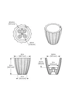 Sedona Round Planter, 18" Diameter -Gardener's Supply Sales 8613526 07V 3 4