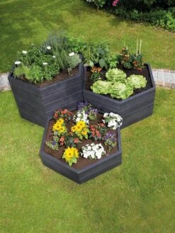 Modular Hexagon Raised Bed Kit, 28.5" 5 Modular Hexagon Raised Bed Kit, 28.5" -Gardener's Supply Sales 8614244 04V 1