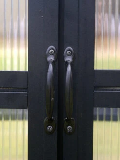 MONT Growers Edition Greenhouse, 8' X 12' -Gardener's Supply Sales bk door handles 2000 300 dpi 4