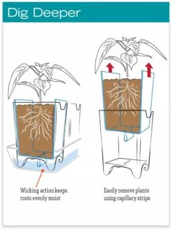 Stoneware Self-Watering Windowsill Planters, Set Of 2 -Gardener's Supply Sales hiw 8593943 jpg